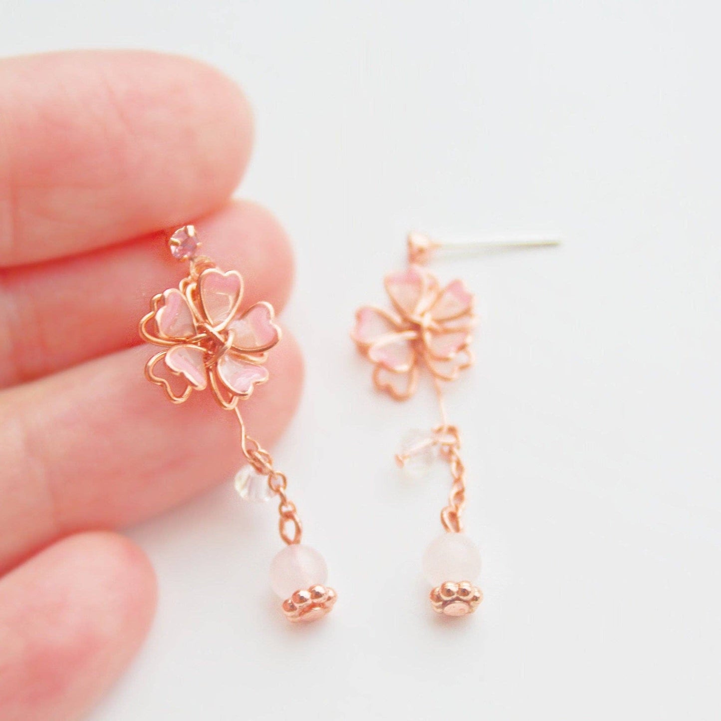 Kirschblüten Ohrringe Rose