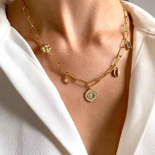 Necklace with large pendants