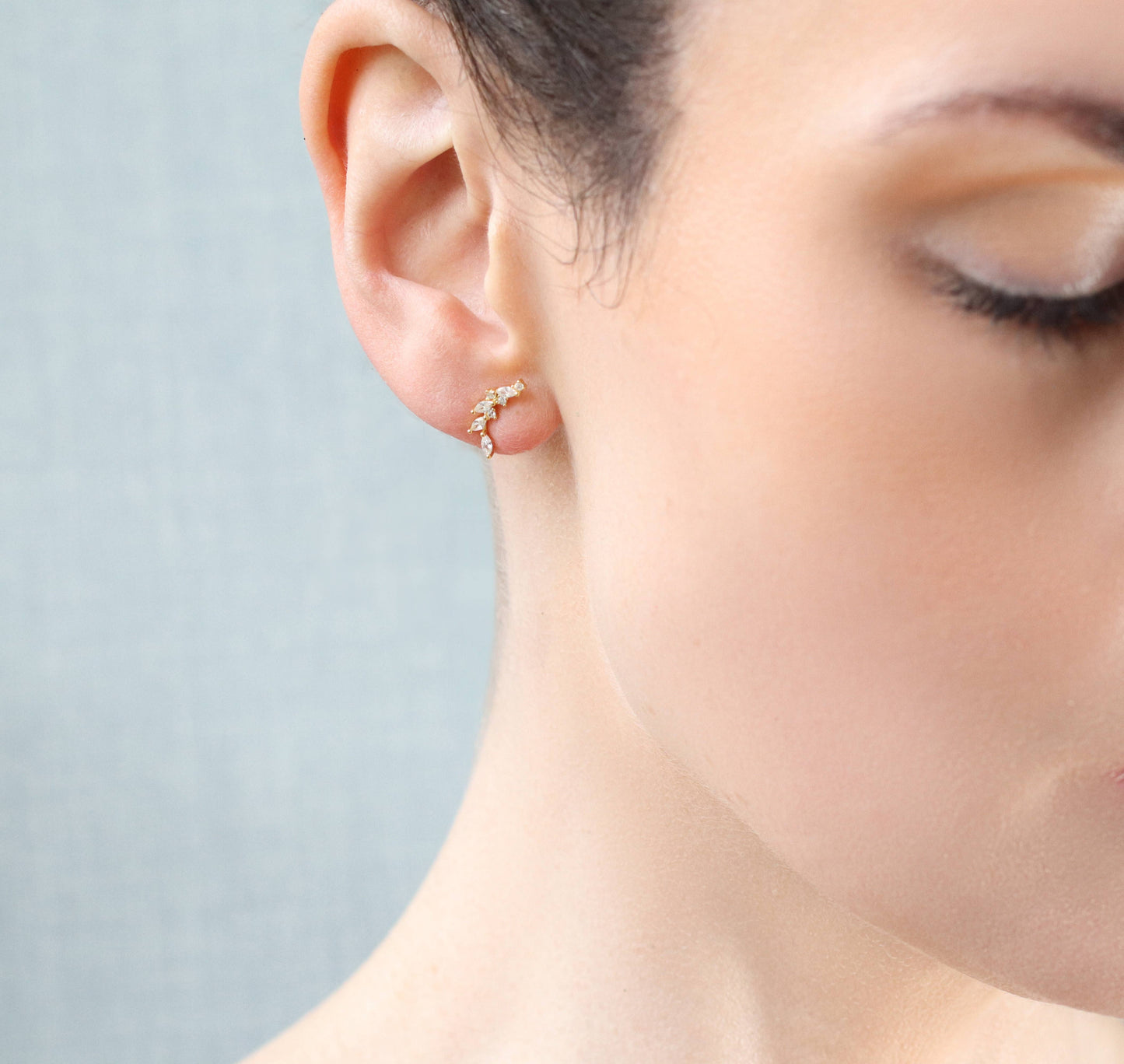 crystal leaf earrings 