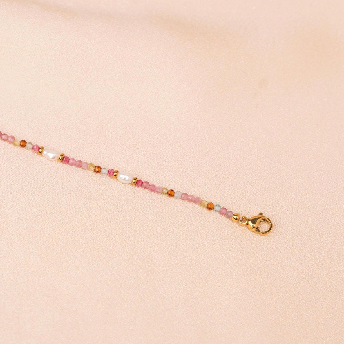 Armband aus natürlichen rosa Achatperlen