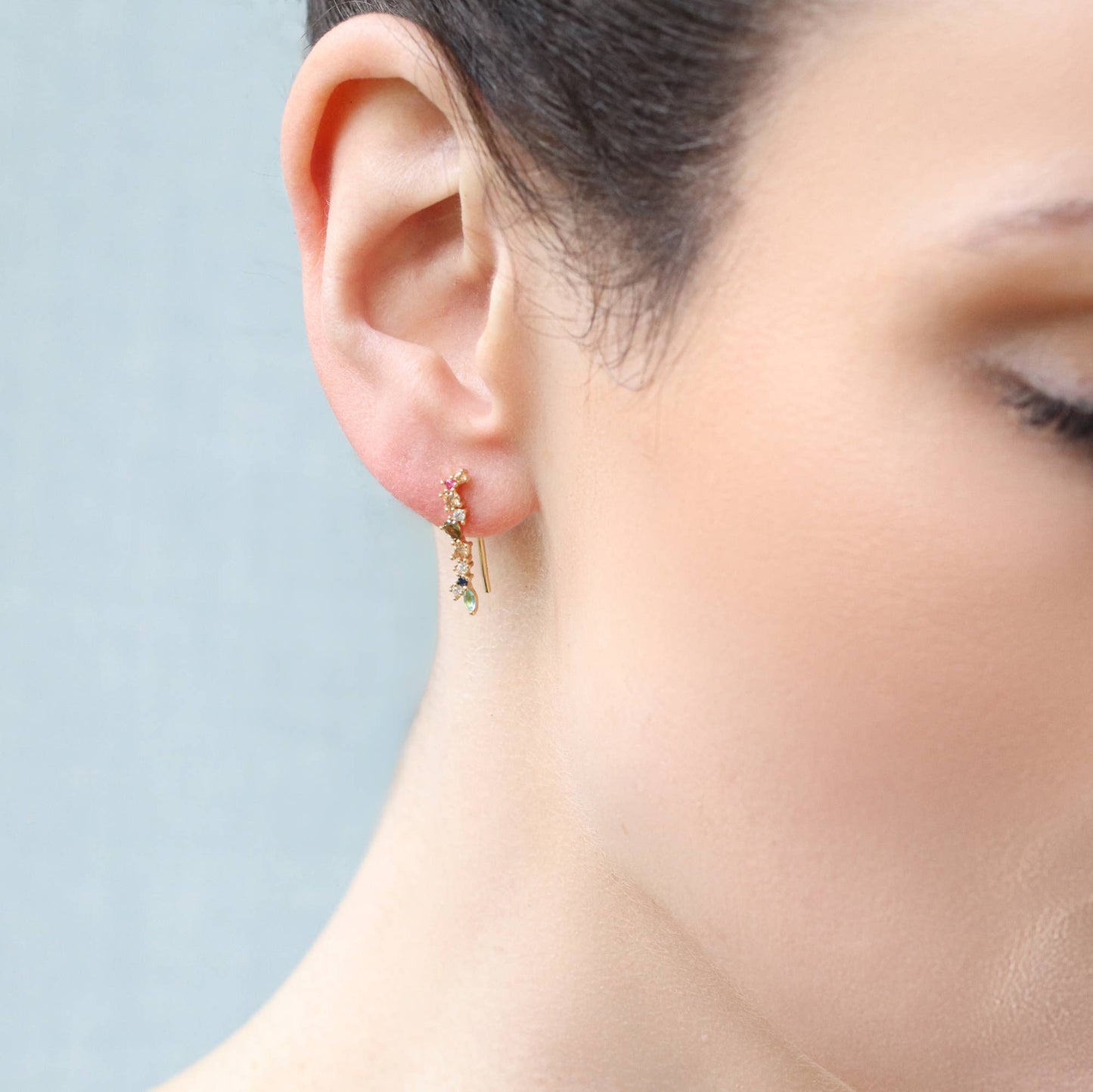 rainbow crystal earrings
