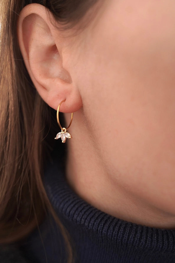 Hoop Earrings with Crystal