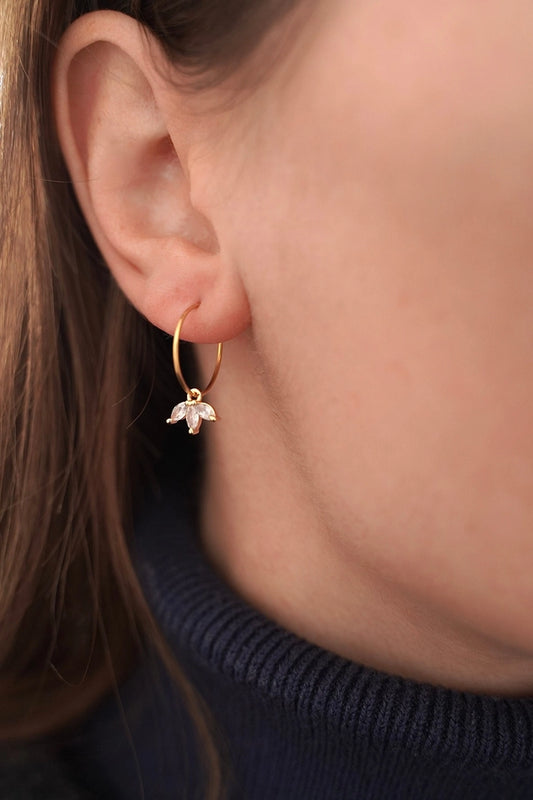 Hoop Earrings with Crystal