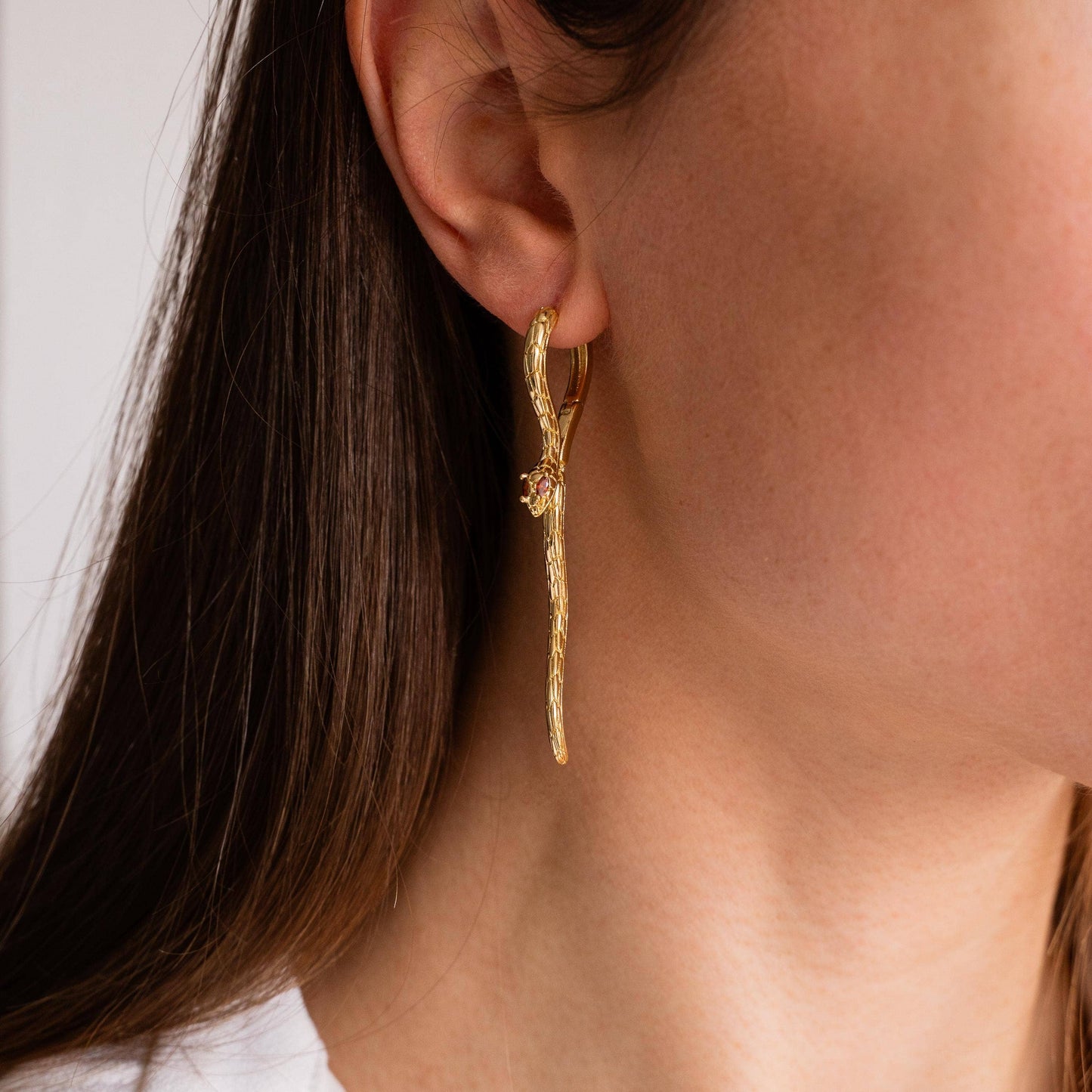 Boucles d'oreilles pendantes serpent
