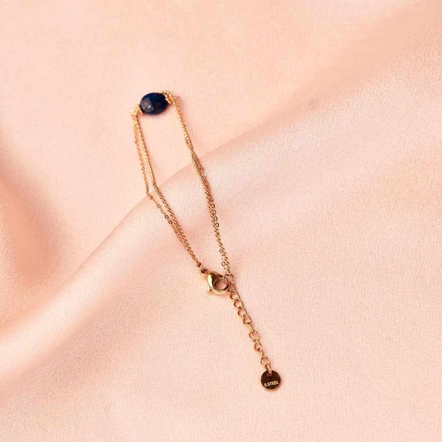 Double bracelet with lapis lazuli