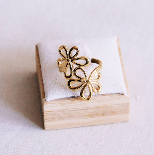 Bague de fleurs statement