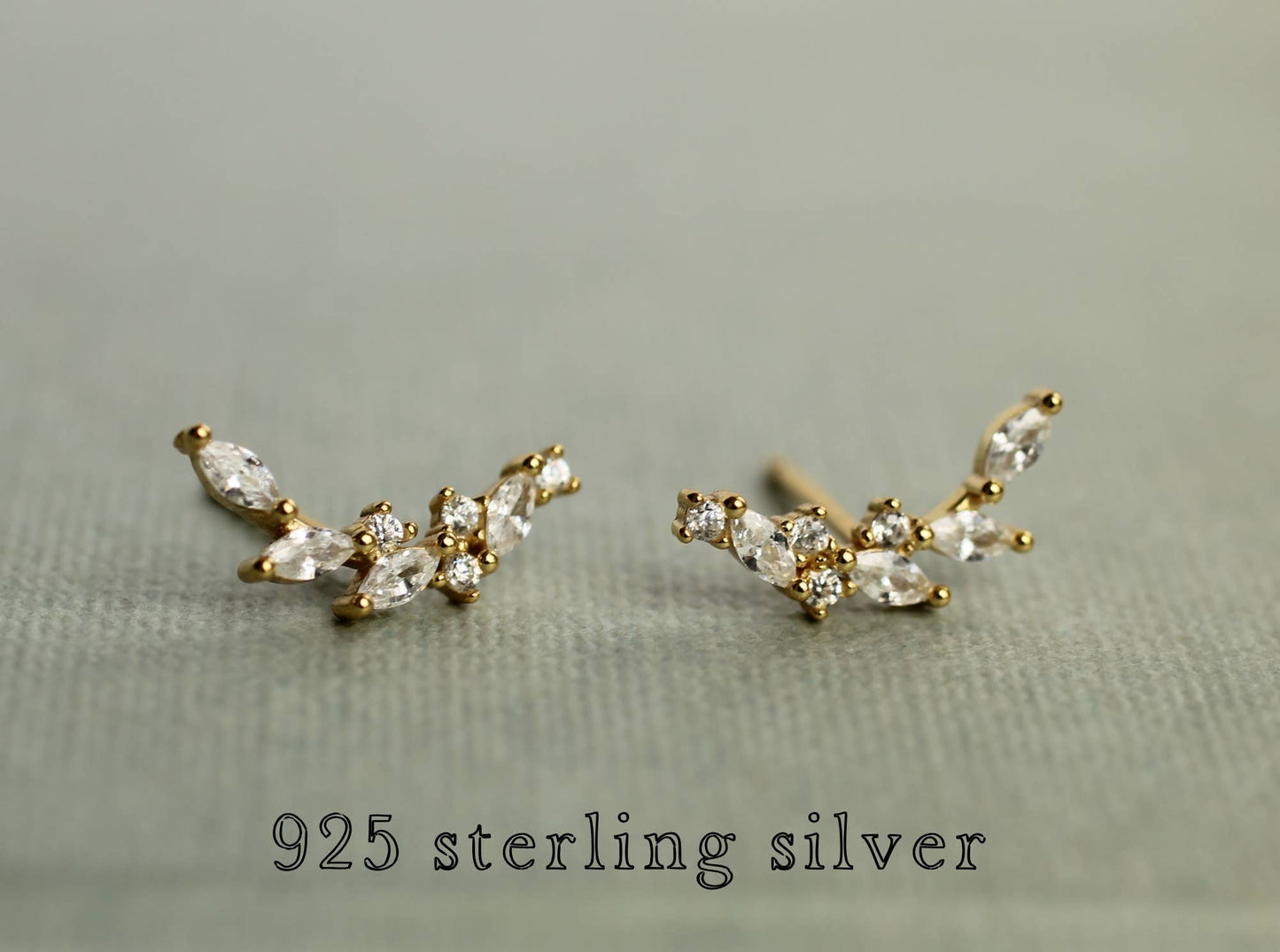 crystal leaf earrings 