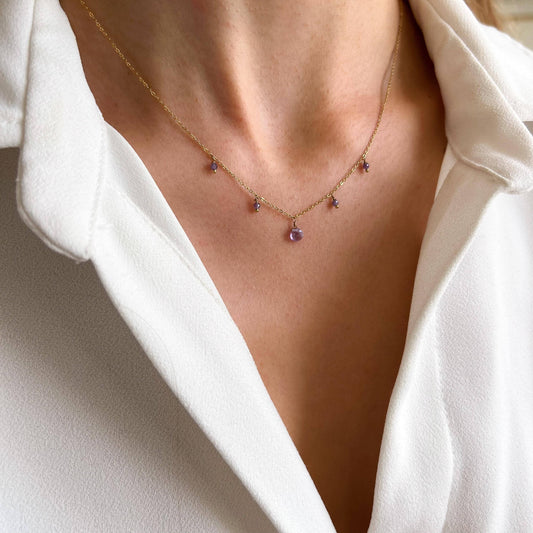 Kette mit Amethyst Anhängern