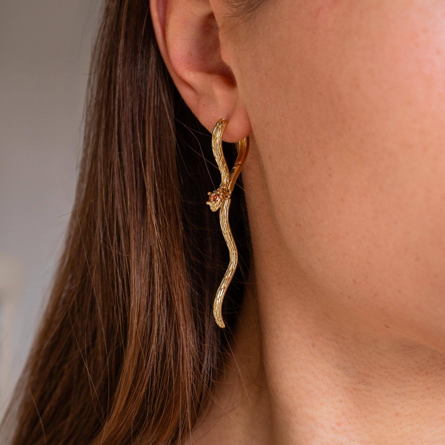 Boucles d'oreilles pendantes serpent