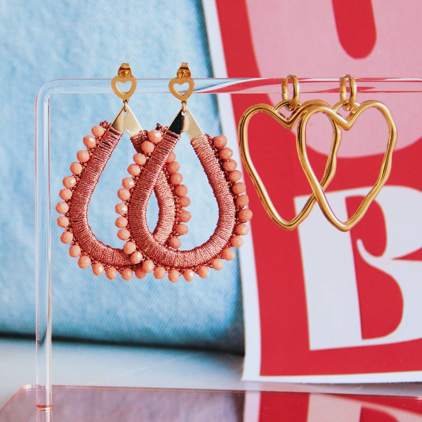Statement earrings hearts