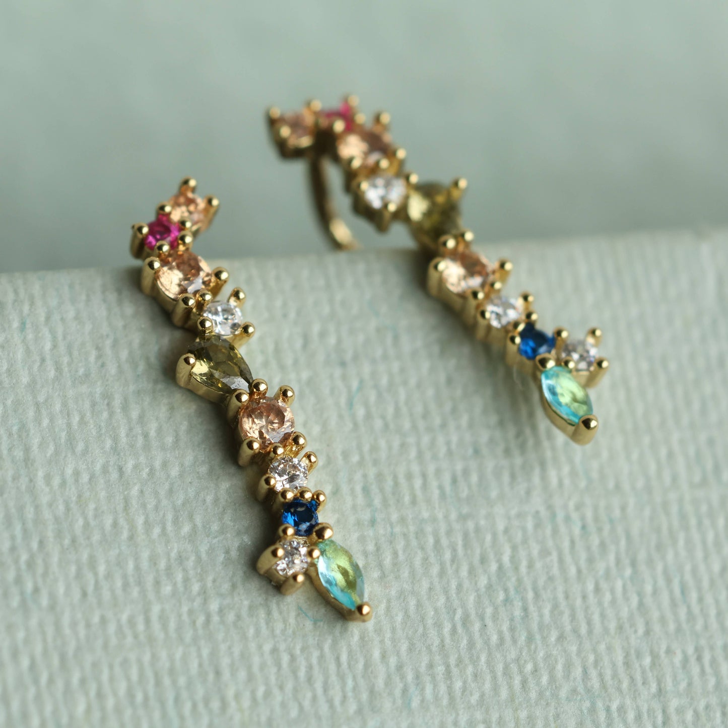 rainbow crystal earrings