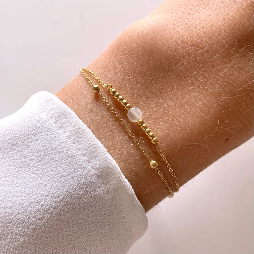 Double Bracelet with Agate