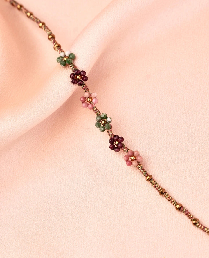 Bracelet with colorful beads flowers