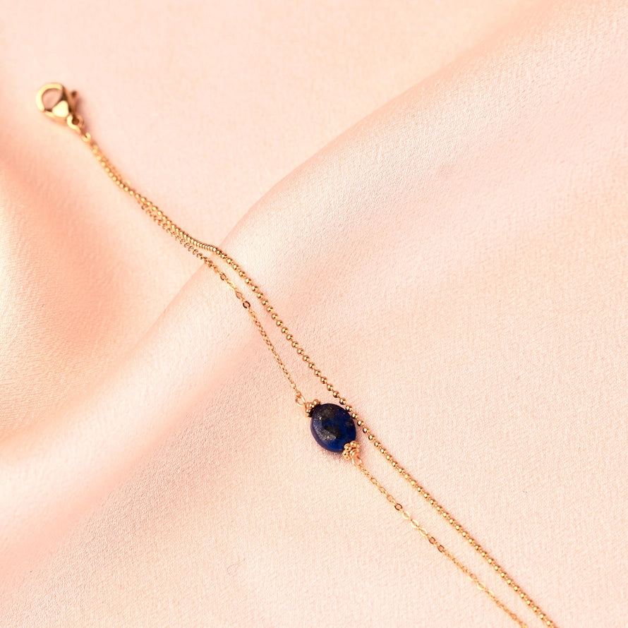 Double bracelet with lapis lazuli