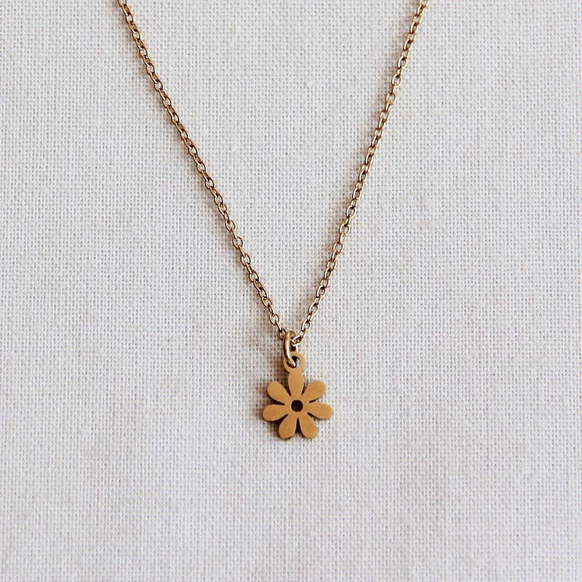 necklace small golden flower