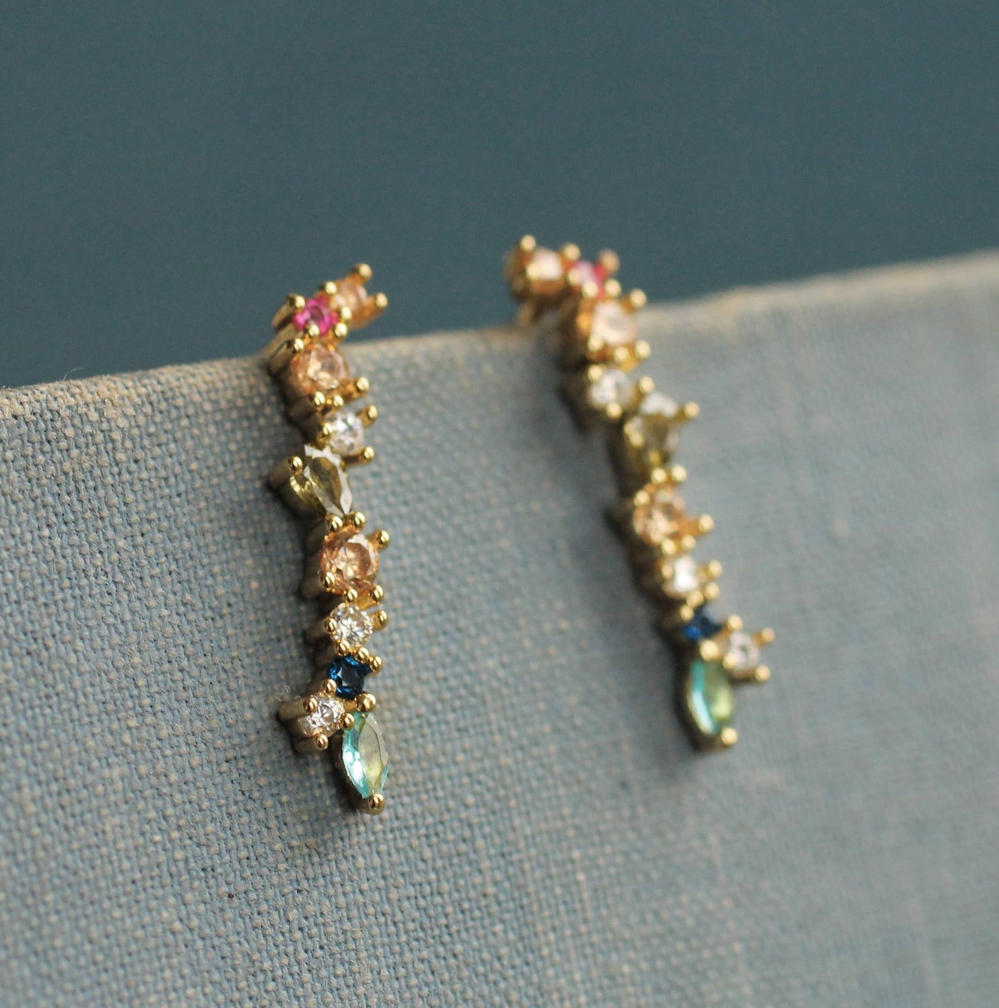rainbow crystal earrings
