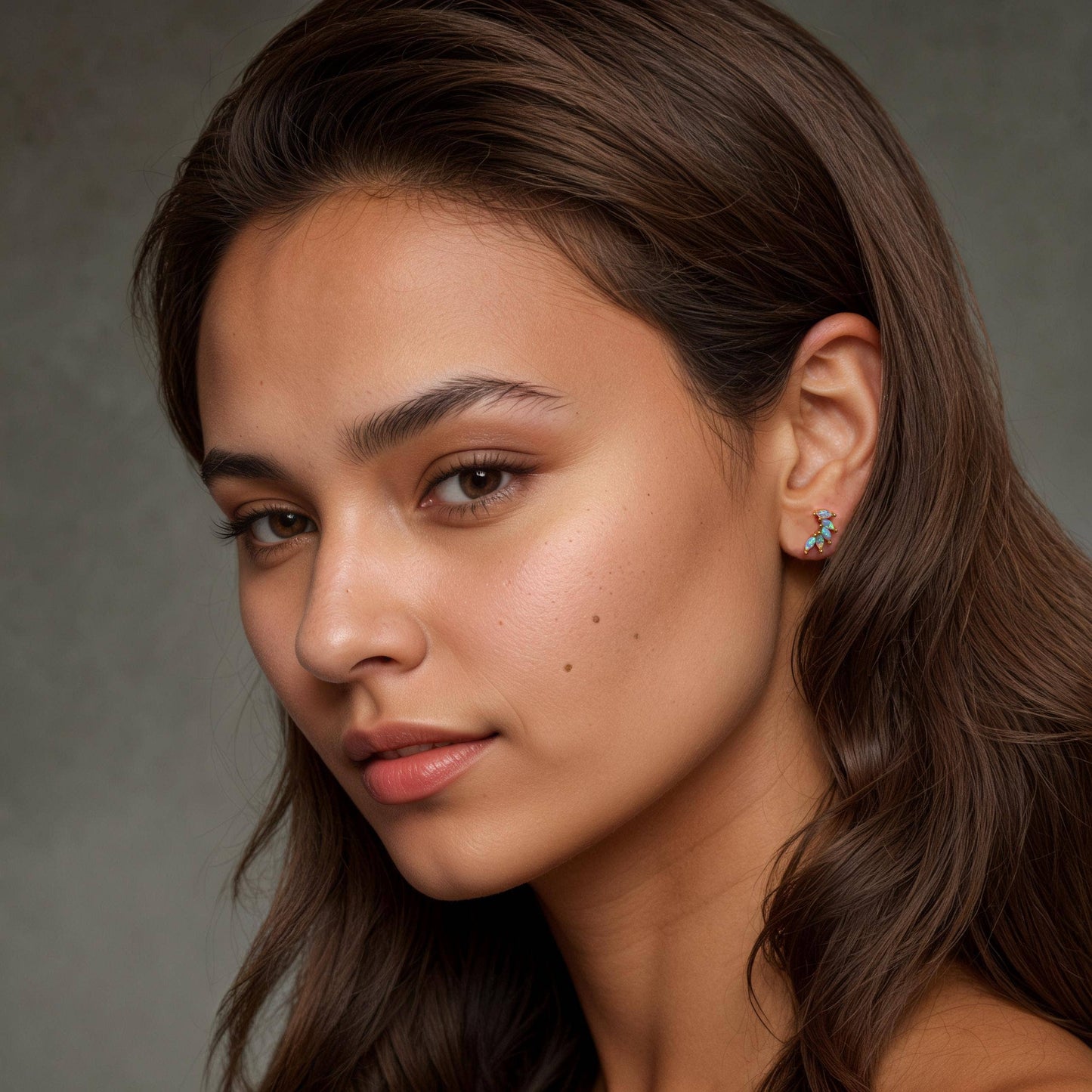 Boucles d'oreilles en opale en forme d'ailes