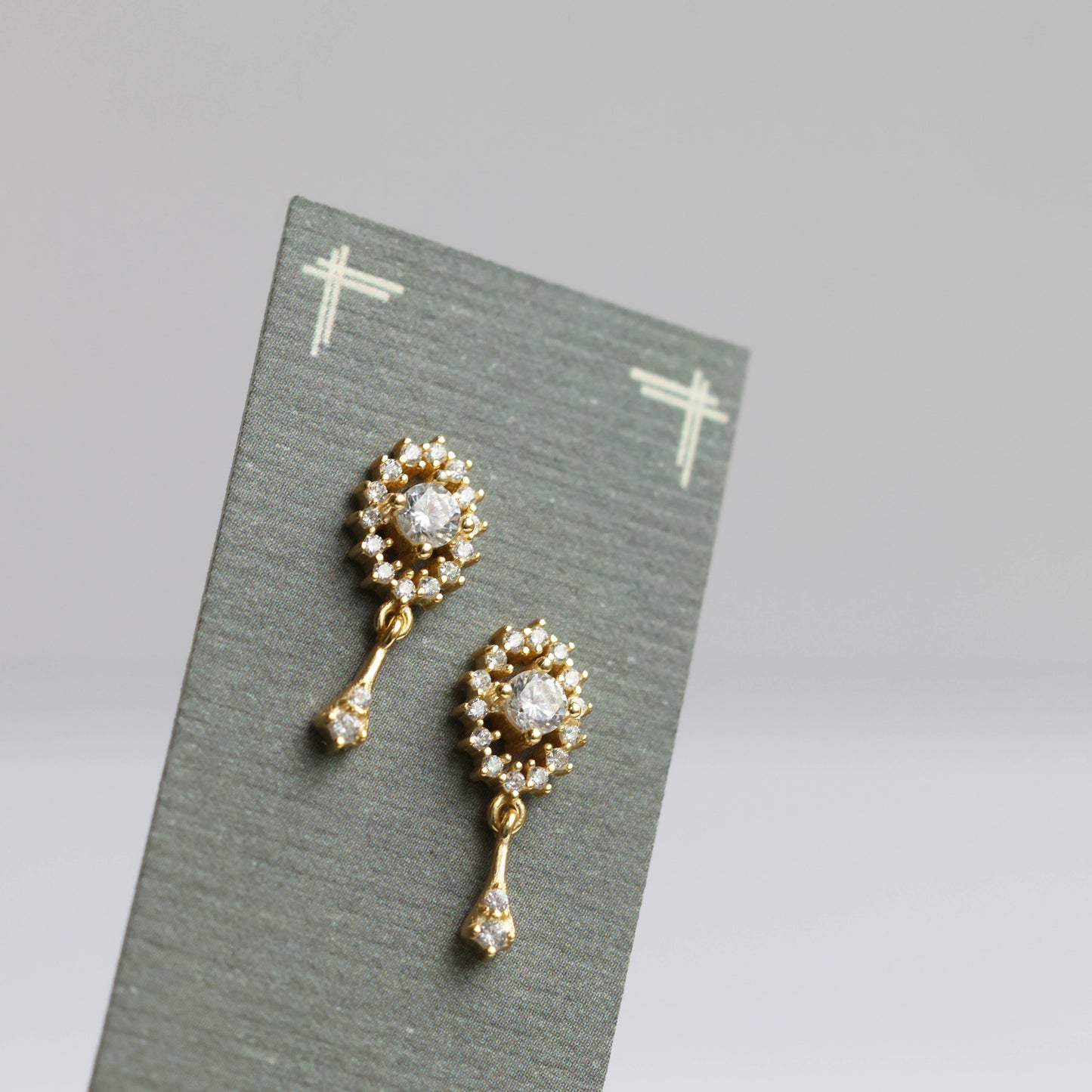 Boucles d'oreilles vintage en cristal avec pendentif