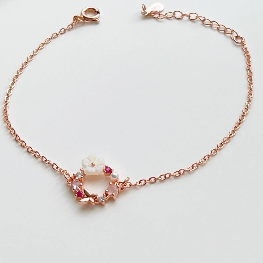 Bracelet Couronne de Fleurs, Rose