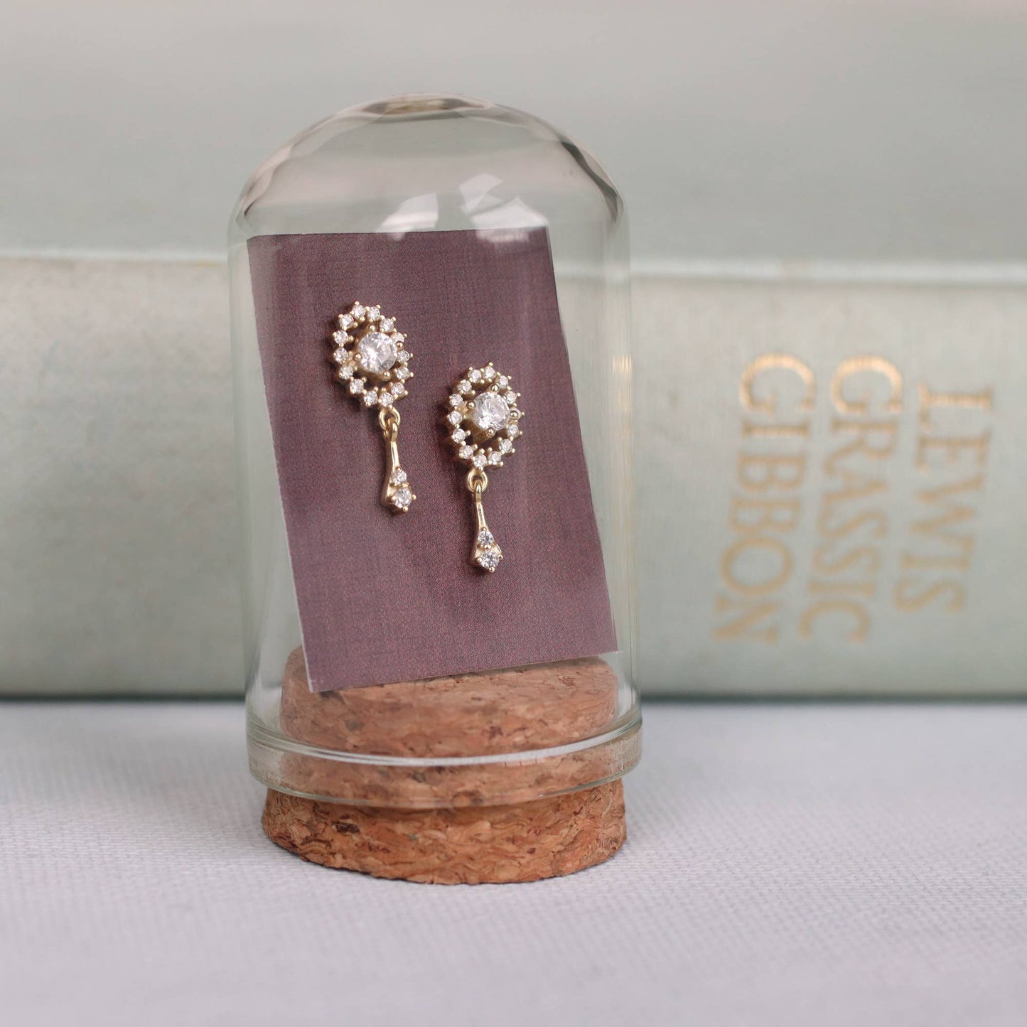 Boucles d'oreilles vintage en cristal avec pendentif