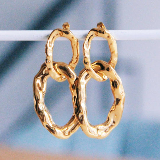 Statement earrings hammered hoops
