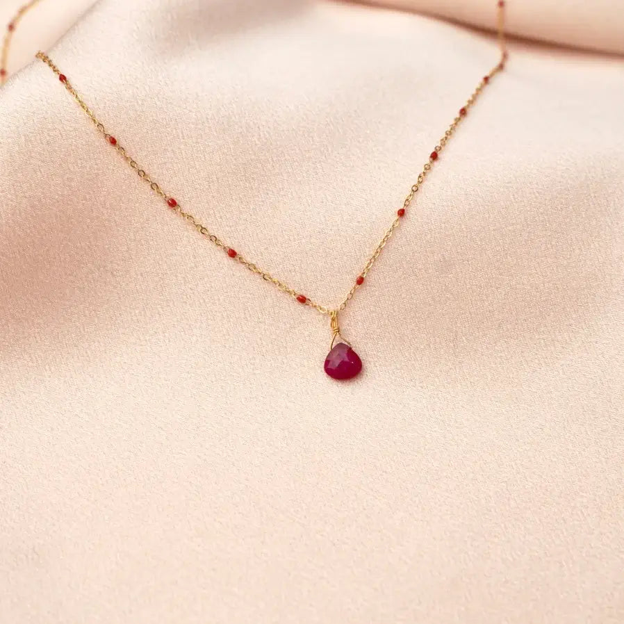 necklace with red pendant